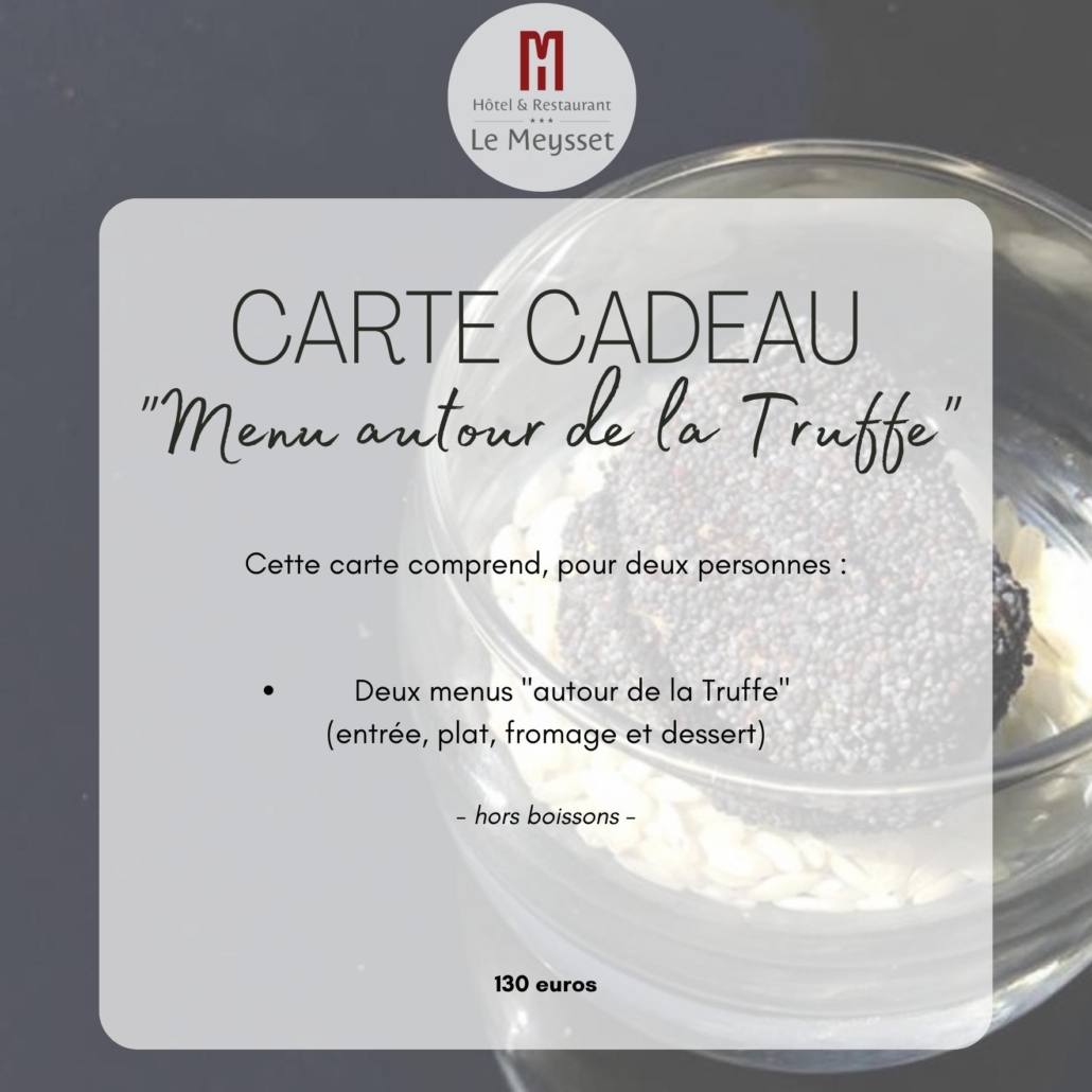 Carte cadeau menu truffe Périgord Dordogne Sarlat
