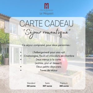 Carte cadeau séjour romantique Dordogne Périgord Sarlat