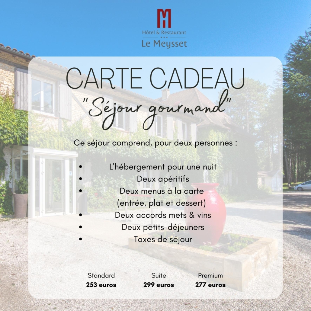 Carte cadeau séjour gastronomique Périgord Dordogne Sarlat